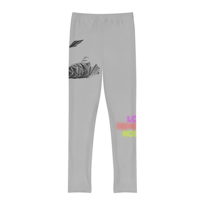 Youth Full-Length Leggings: Writing Lite Grey