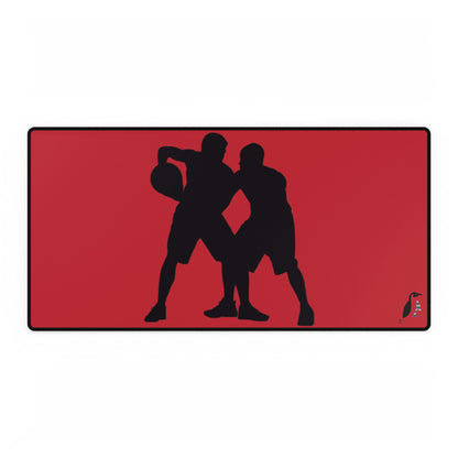 Desk Mats: Basketball Dark Red