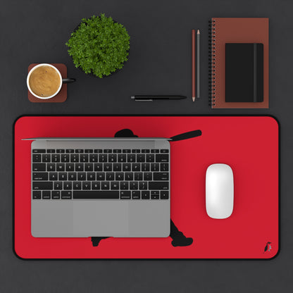 Desk Mat: Baseball Dark Red