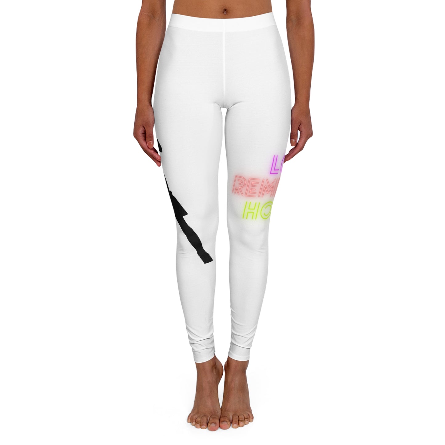 Women's Spandex Leggings: Soccer White