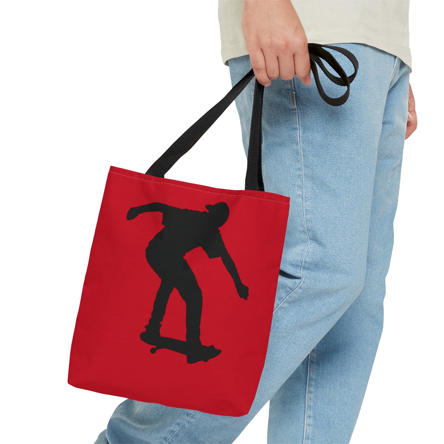 Tote Bag: Skateboarding Dark Red