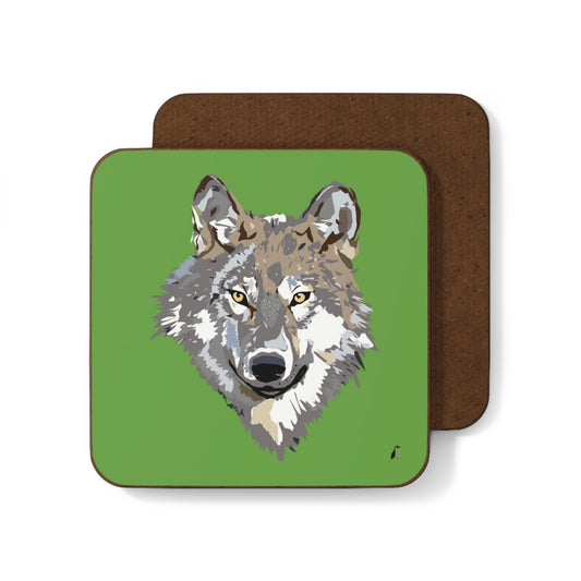 Hardboard Back Coaster: Wolves Green