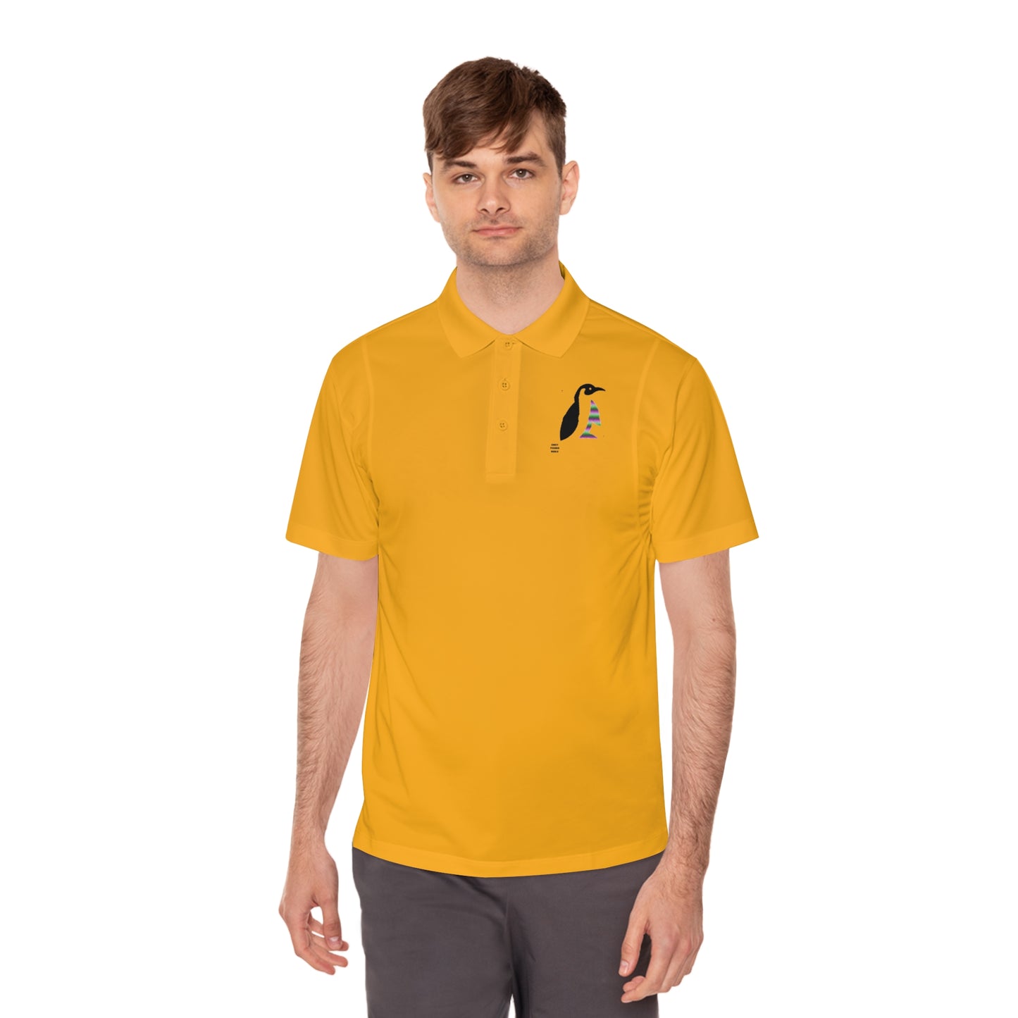 Men's Sport Polo Shirt: Crazy Penguin World Logo #1