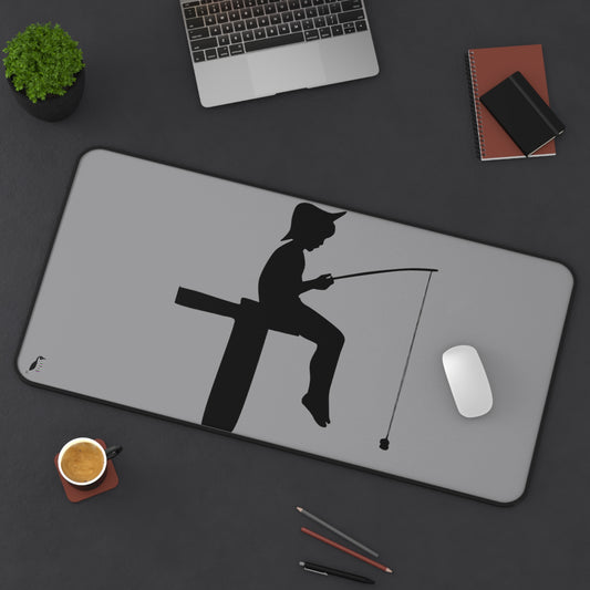 Desk Mat: Fishing Grey