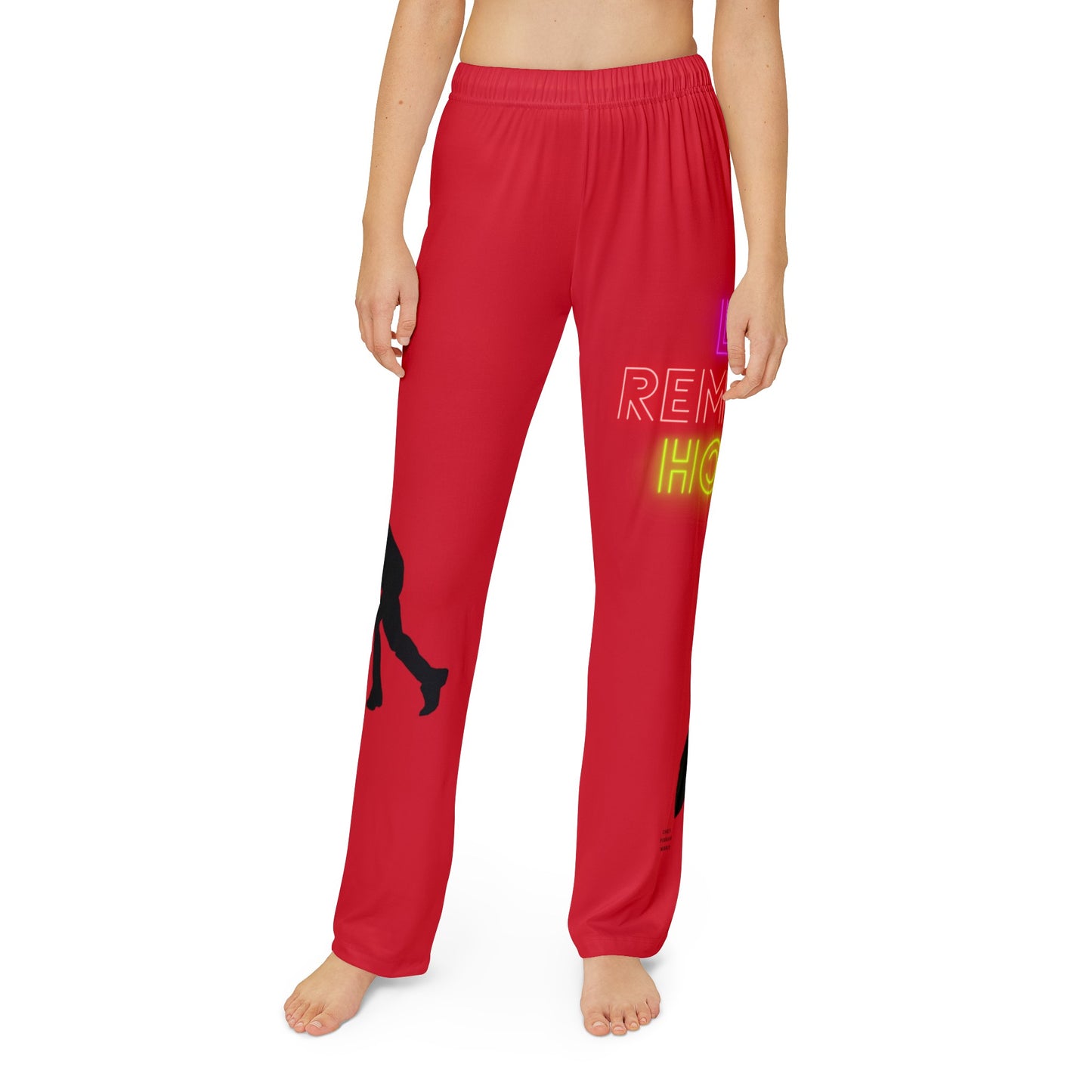 Kids Pajama Pants: Hockey Dark Red