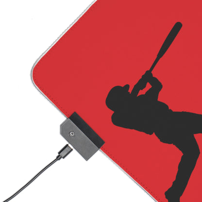 LED Gaming Mouse Pad: Baseball Red