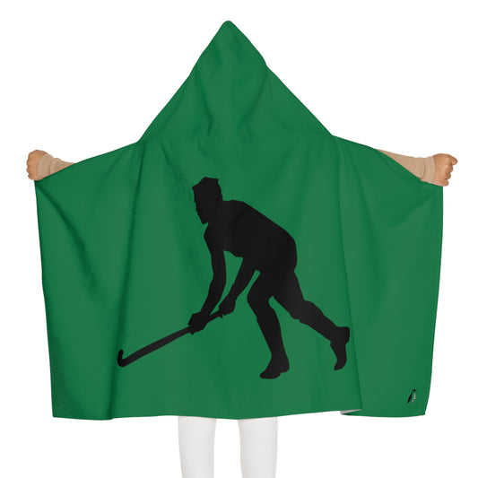Youth Hooded Towel: Hockey Dark Green