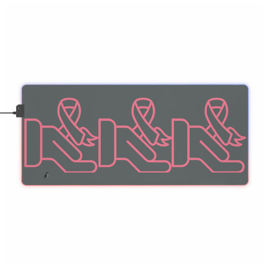 LED Gaming Mouse Pad: Fight Cancer Dark Grey
