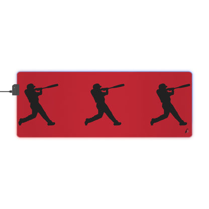 LED Gaming Mouse Pad: Baseball Dark Red