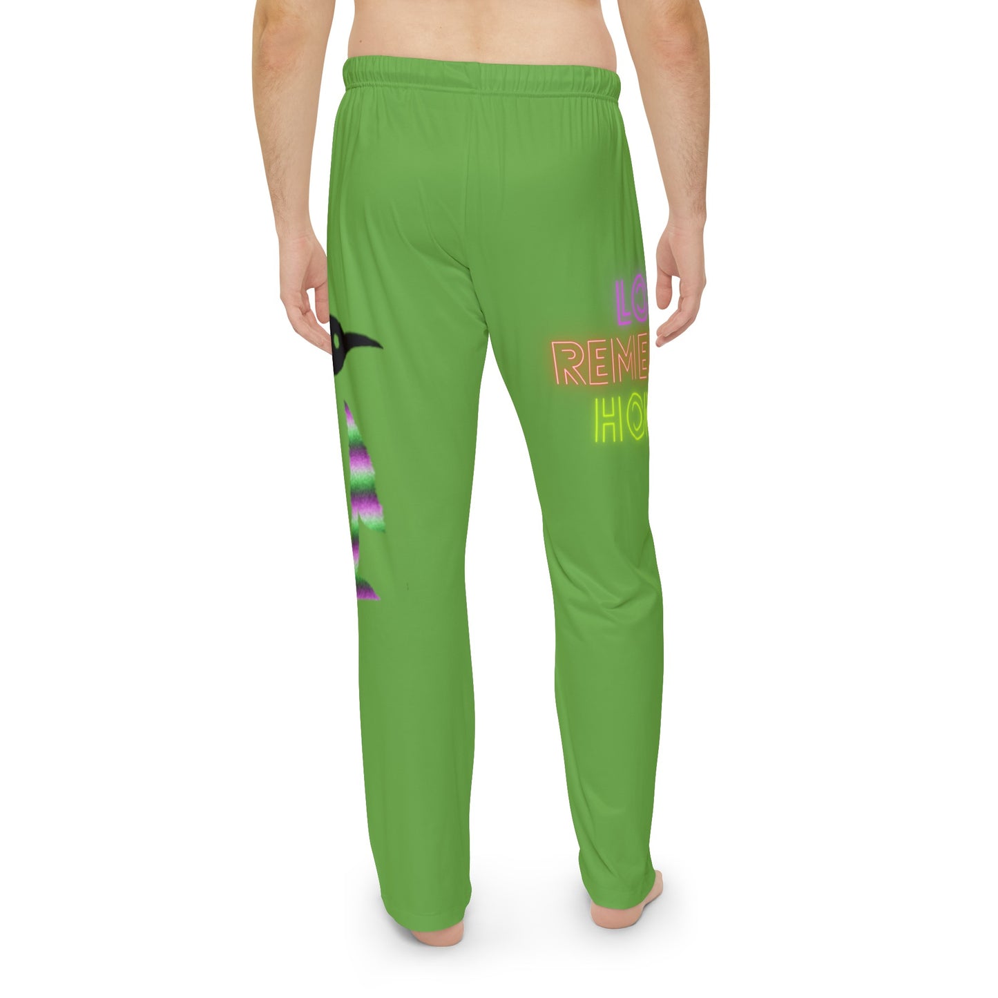 Men's Pajama Pants: Crazy Penguin World Logo Green