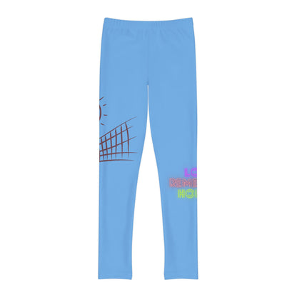 Youth Full-Length Leggings: Volleyball Lite Blue