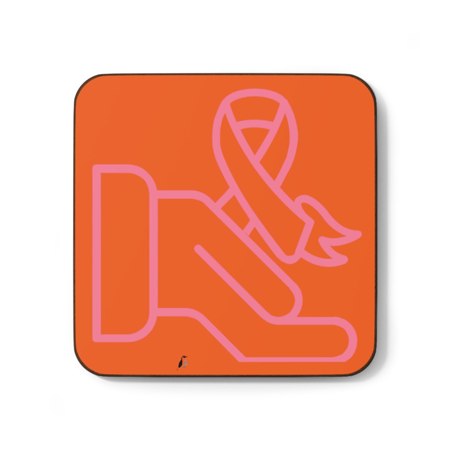 Hardboard Back Coaster: Fight Cancer Orange