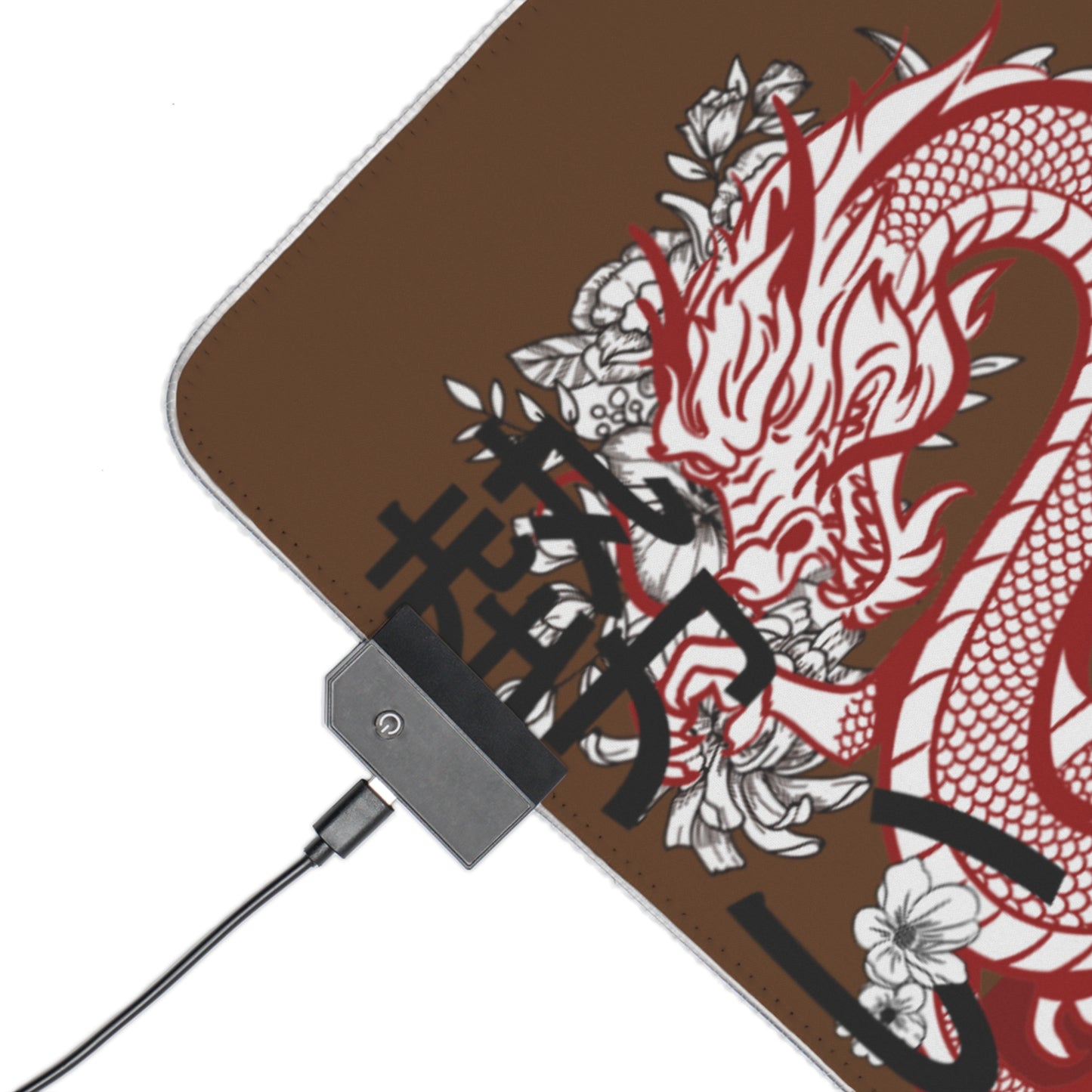 LED Gaming Mouse Pad: Dragons Brown