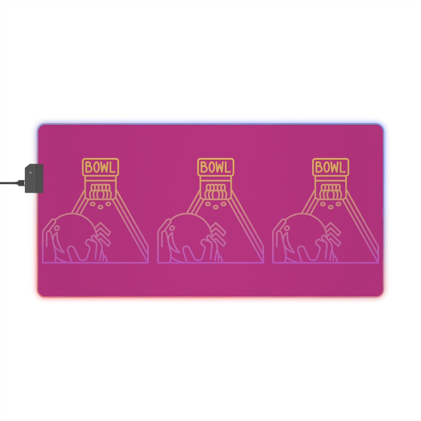 LED Gaming Mouse Pad: Bowling Pink