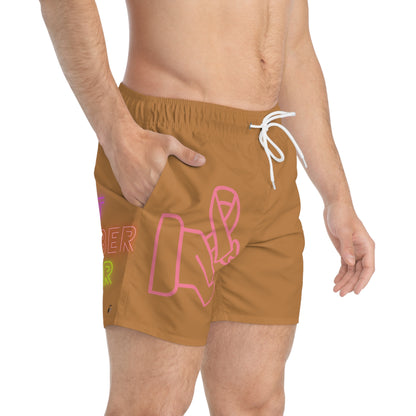 Swim Trunks: Fight Cancer Lite Brown