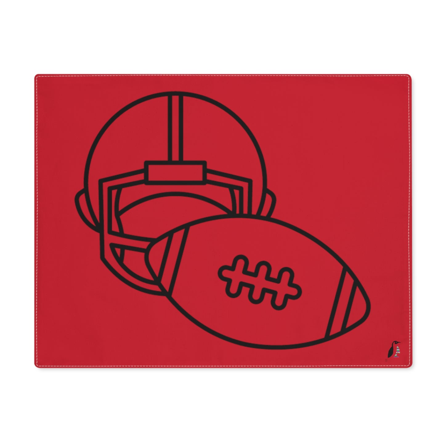 Placemat, 1pc: Football Dark Red