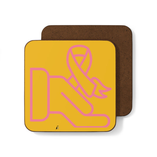 Hardboard Back Coaster: Fight Cancer Yellow