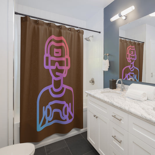 Shower Curtains: #1 Gaming Brown