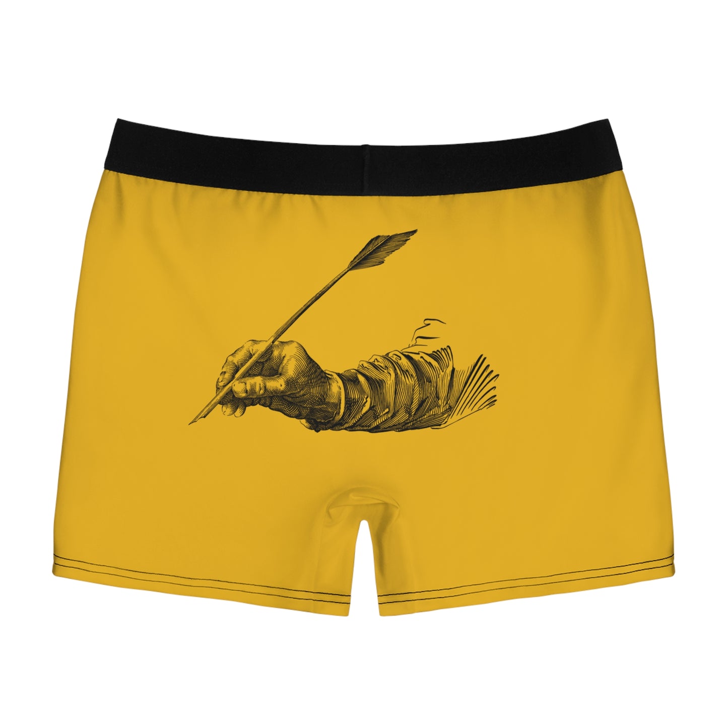 Men's Boxer Briefs: Writing Yellow