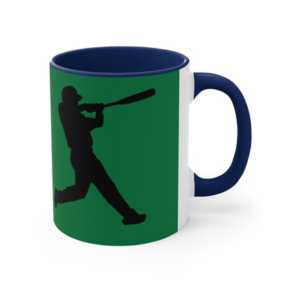 Accent Coffee Mug, 11oz: Baseball Dark Green