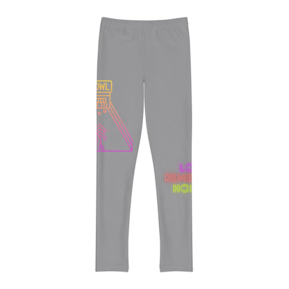 Youth Full-Length Leggings: Bowling Grey