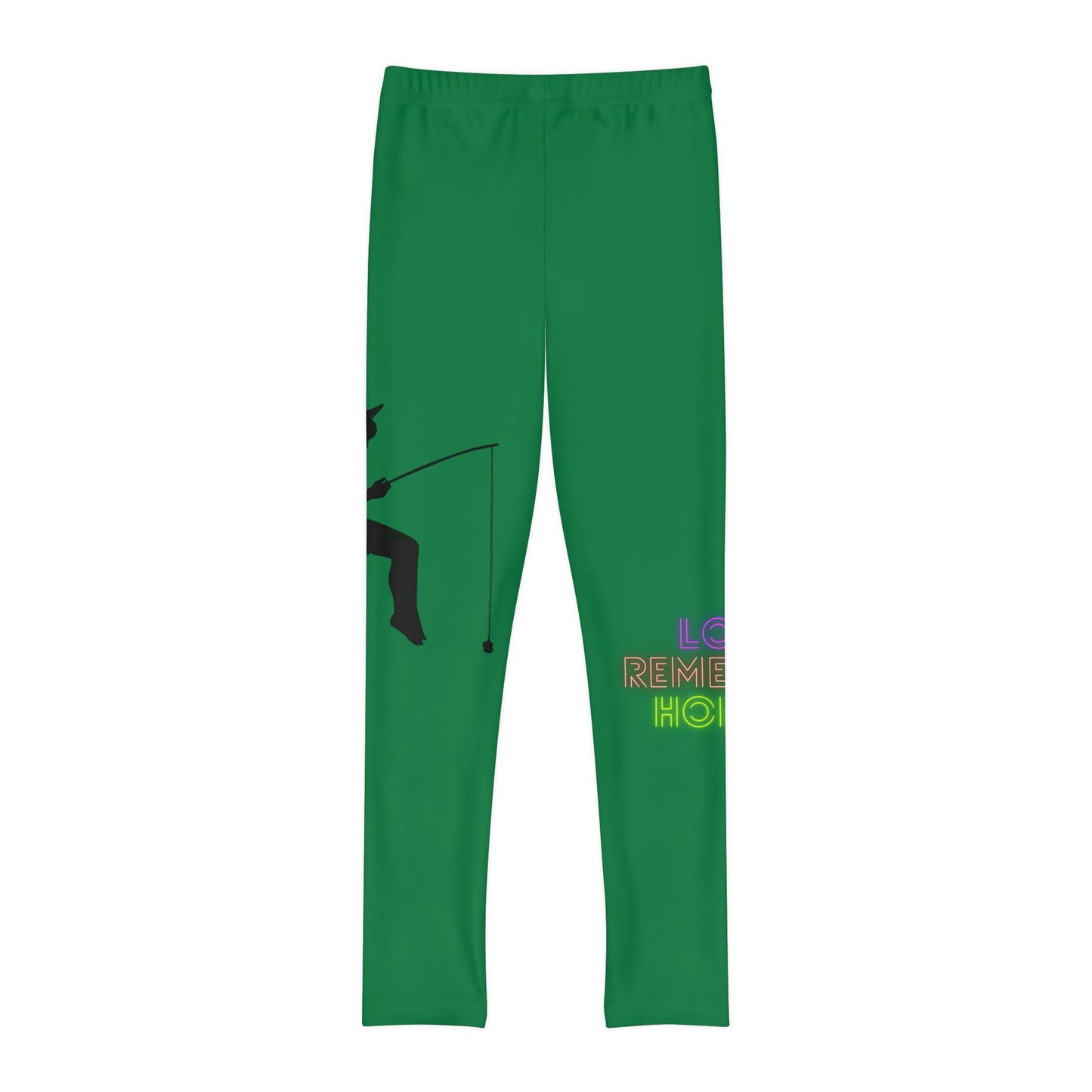 Youth Full-Length Leggings: Fishing Dark Green