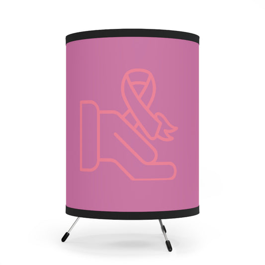 Tripod Lamp with High-Res Printed Shade, US\CA plug: Fight Cancer Lite Pink