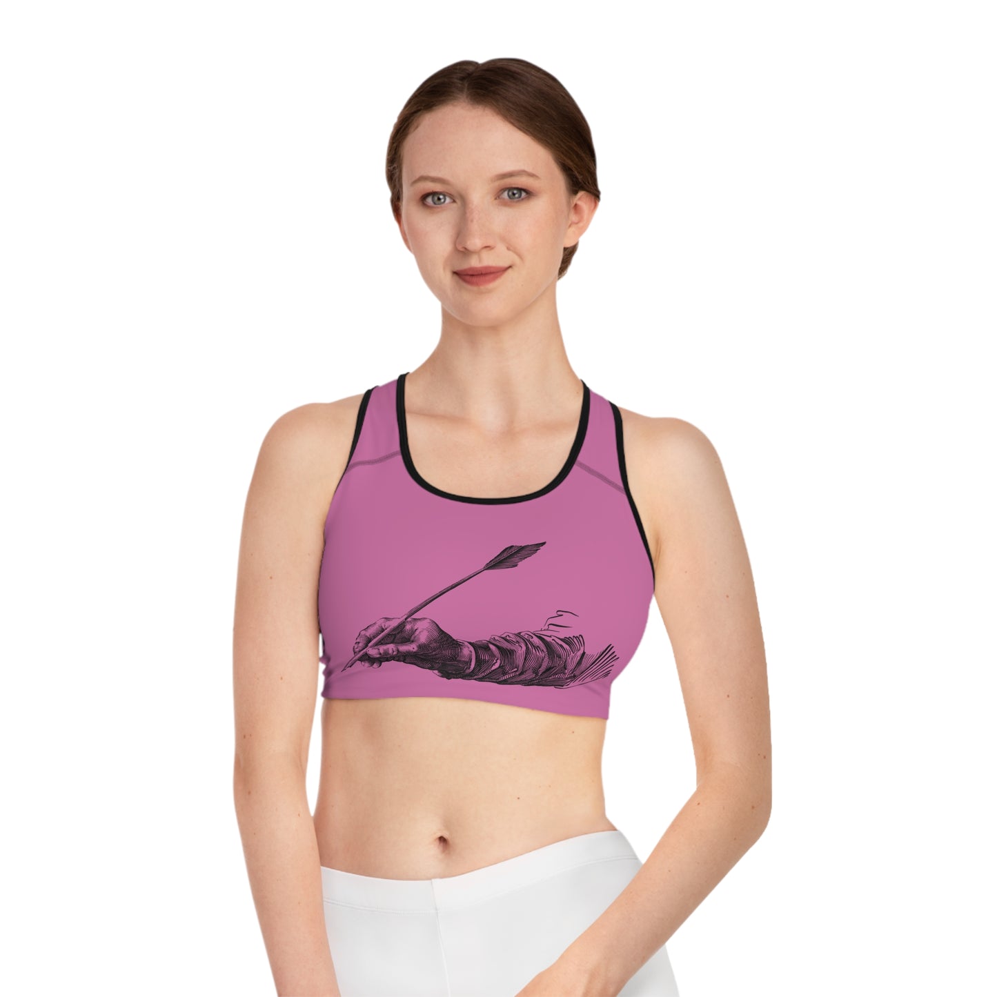 Sports Bra: Writing Lite Pink