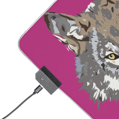 LED Gaming Mouse Pad: Wolves Pink