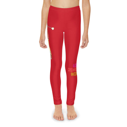 Youth Full-Length Leggings: Golf Dark Red