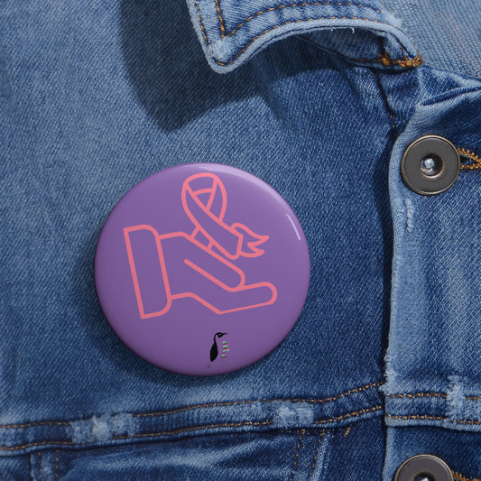 Custom Pin Buttons Fight Cancer Lite Purple
