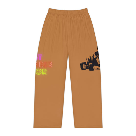 Pambabaeng Pajama Pants: Racing Lite Brown