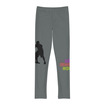 Youth Full-Length Leggings: Basketball Dark Grey