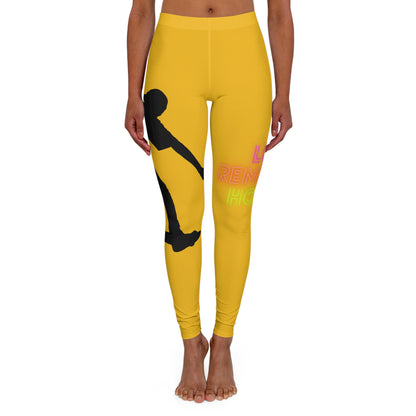 Women's Spandex Leggings: Skateboarding Yellow