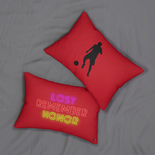 Spun Polyester Lumbar Pillow: Soccer Dark Red