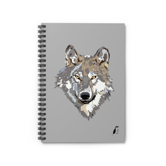 Spiral Notebook - Ruled Line: Wolves Lite Grey