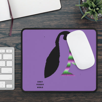 Gaming Mouse Pad: Crazy Penguin World Logo Lite Purple