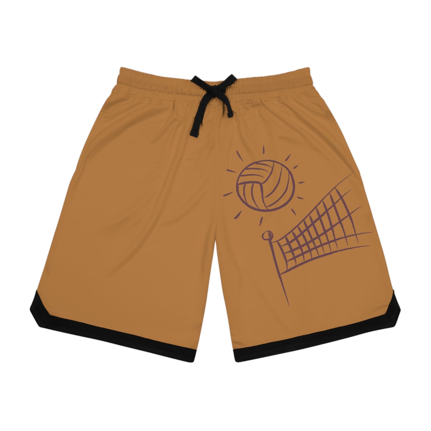 Basketball Rib Shorts: Volleyball Lite Brown