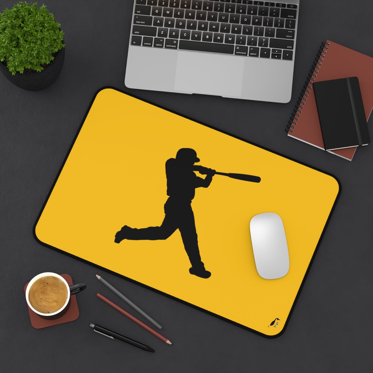 Desk Mat: Baseball Yellow