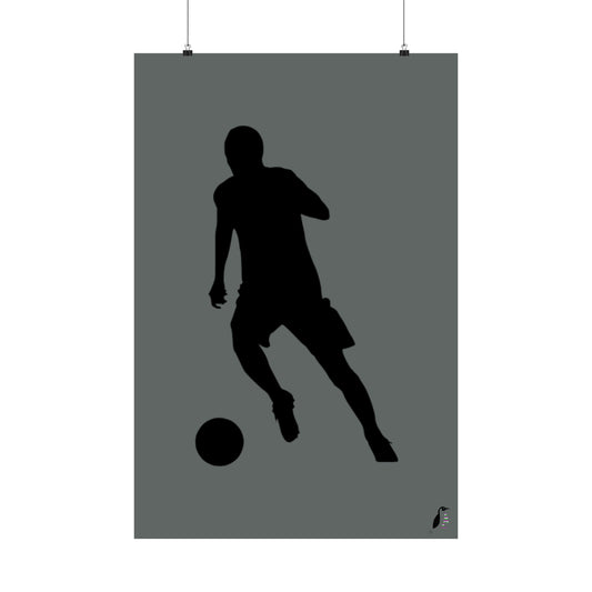 Premium Matte Vertical Posters: Soccer Dark Grey