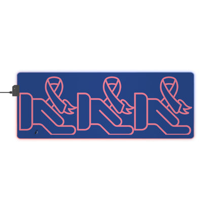 LED Gaming Mouse Pad: Fight Cancer Dark Blue