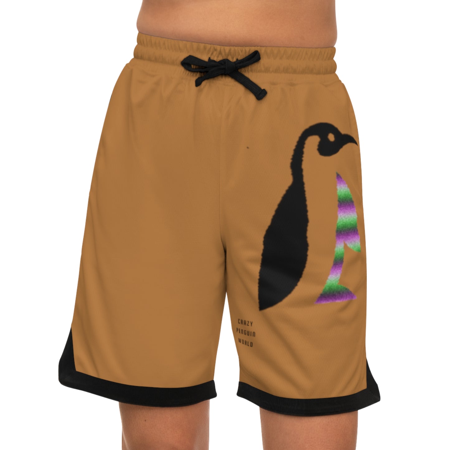 Basketball Rib Shorts: Crazy Penguin World Logo Lite Brown