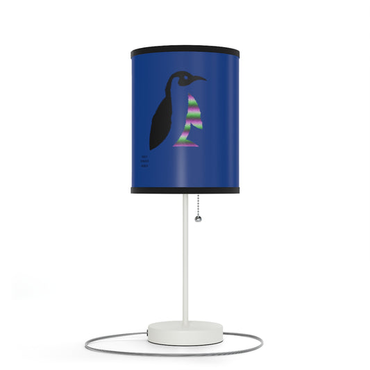 Lamp on a Stand, US|CA plug: Crazy Penguin World Logo Dark Blue