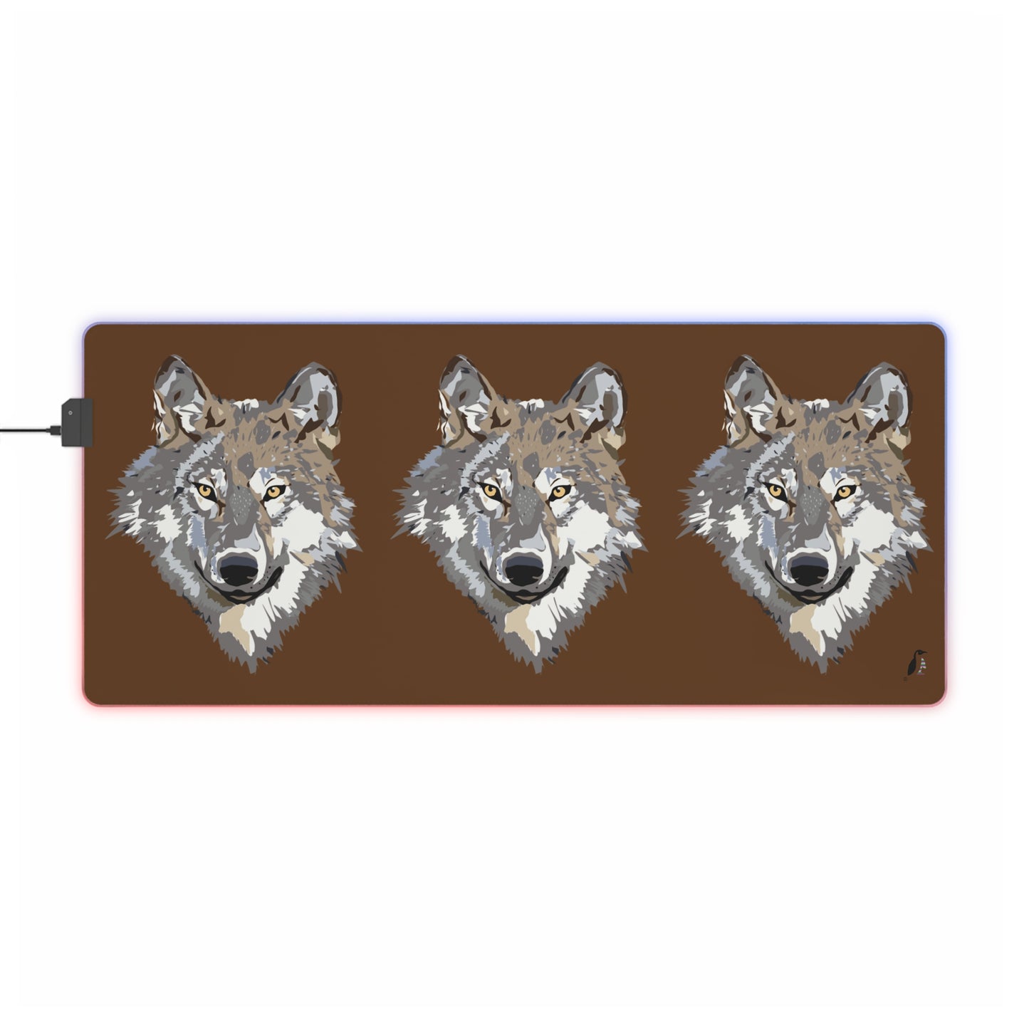 LED Gaming Mouse Pad: Wolves Brown