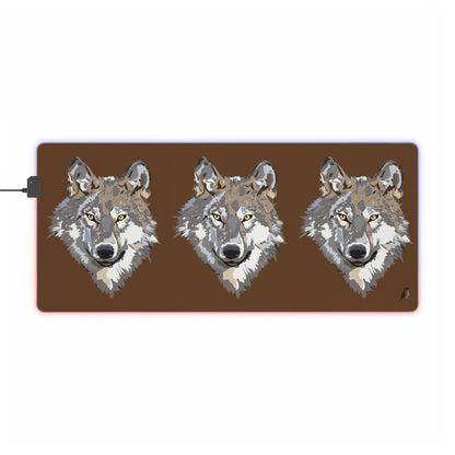 LED Gaming Mouse Pad: Wolves Brown