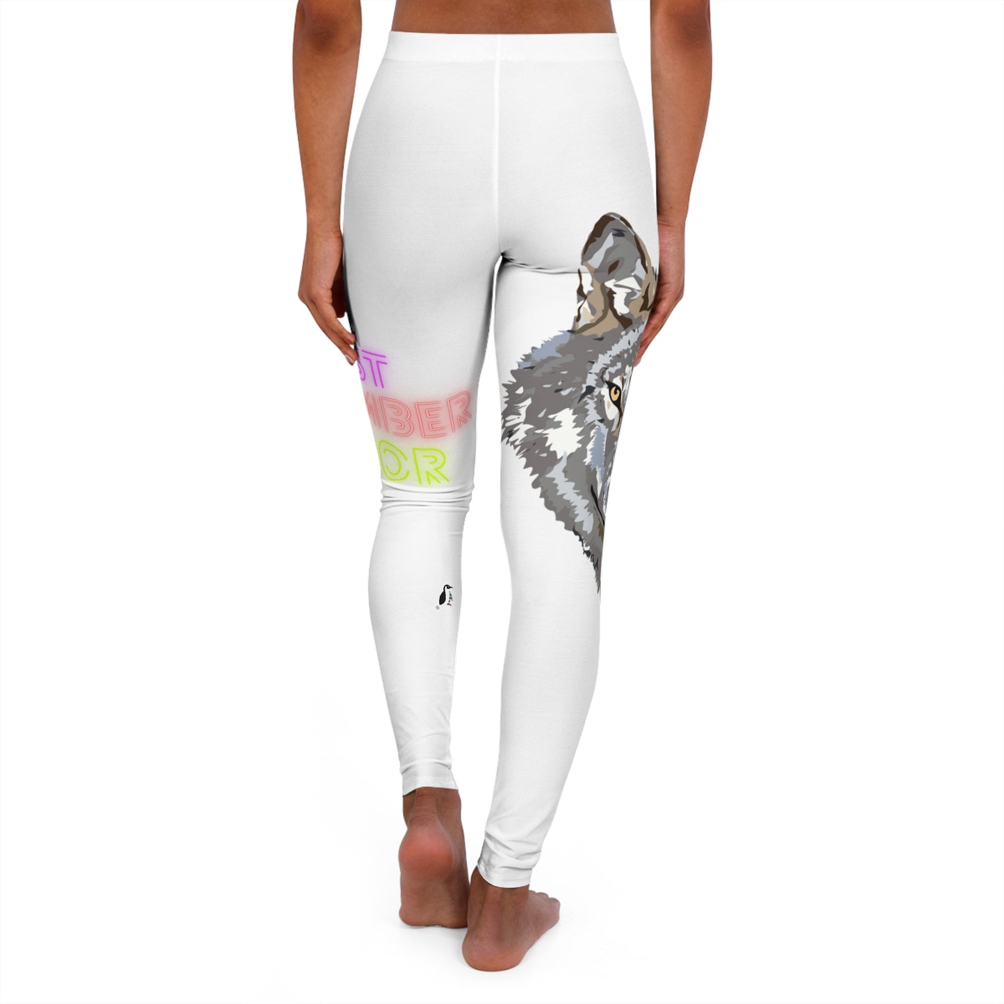 Women's Spandex Leggings: Wolves White