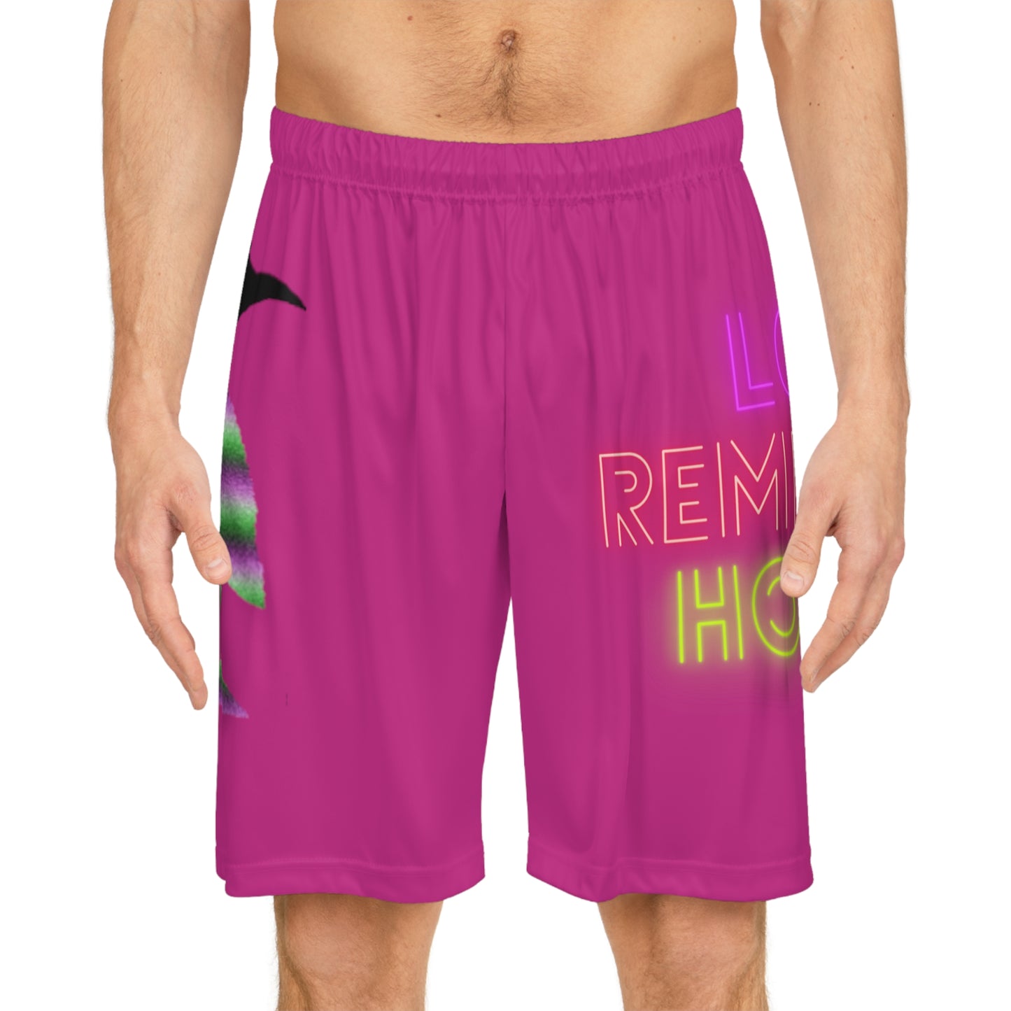 Basketball Shorts: Crazy Penguin World Logo Pink