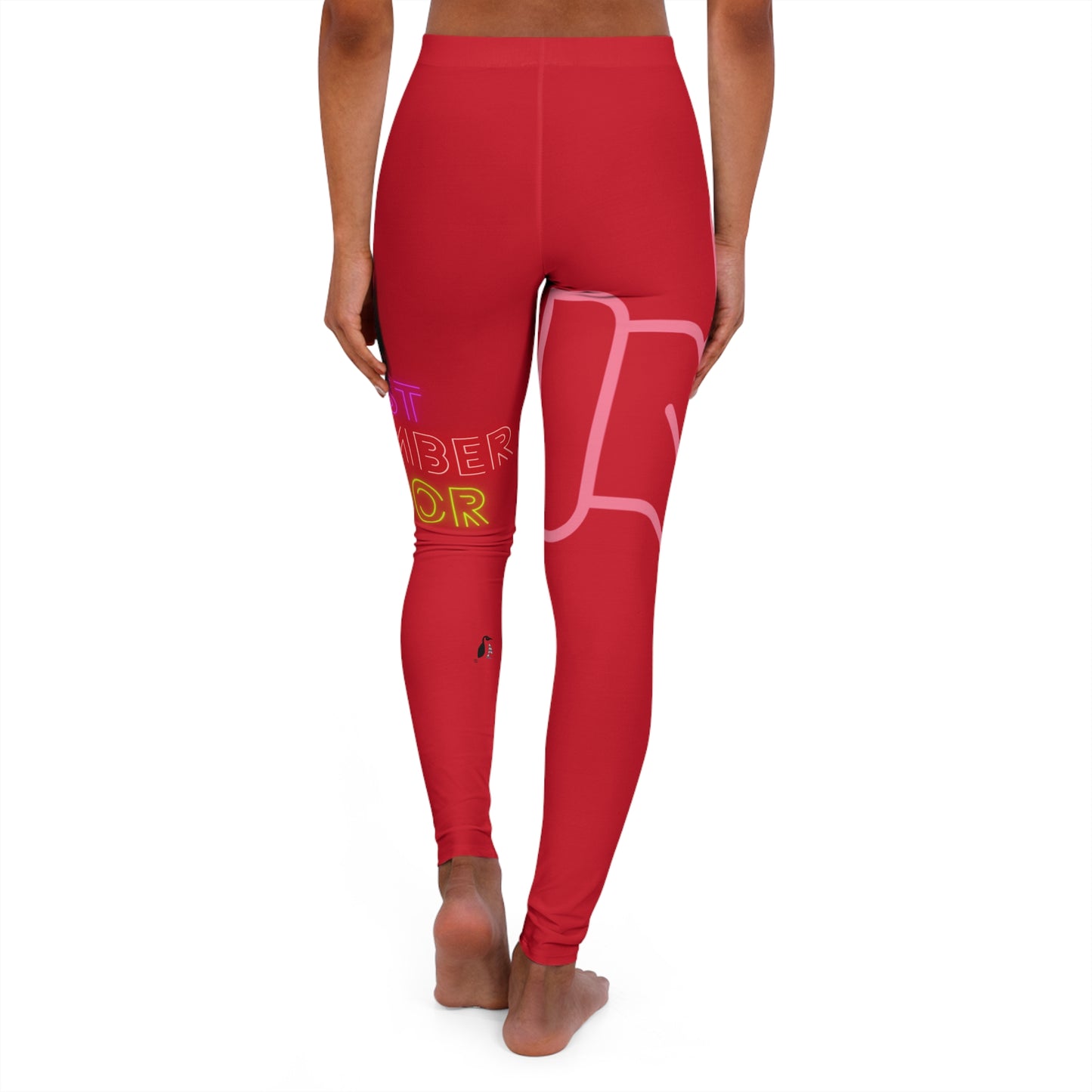 Women's Spandex Leggings: Fight Cancer Dark Red