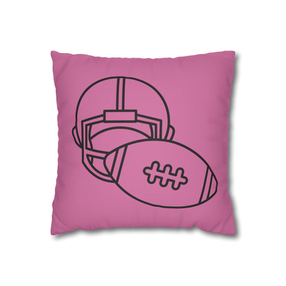 Faux Suede Square Pillow Case: Football Lite Pink