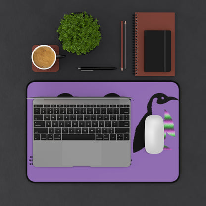 Desk Mat: Crazy Penguin World Logo Lite Purple